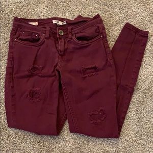 Maroon Jeans